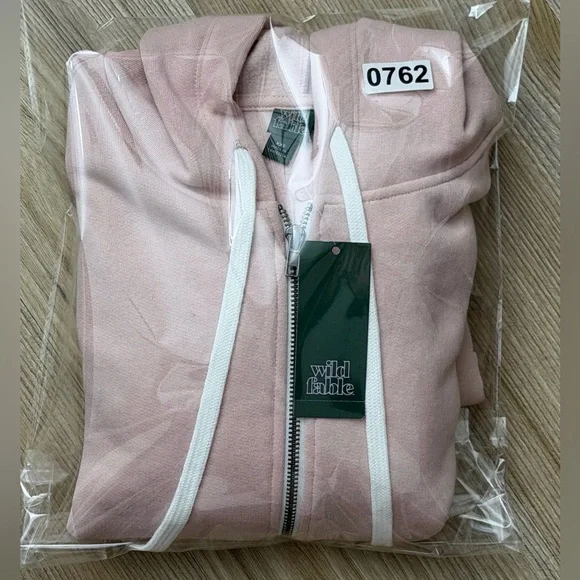 Wild Fable - Women's Merrow Edge Hooded Zip-Up Sweatshirt - Wil Blush XXS & M - Picture 12 of 12